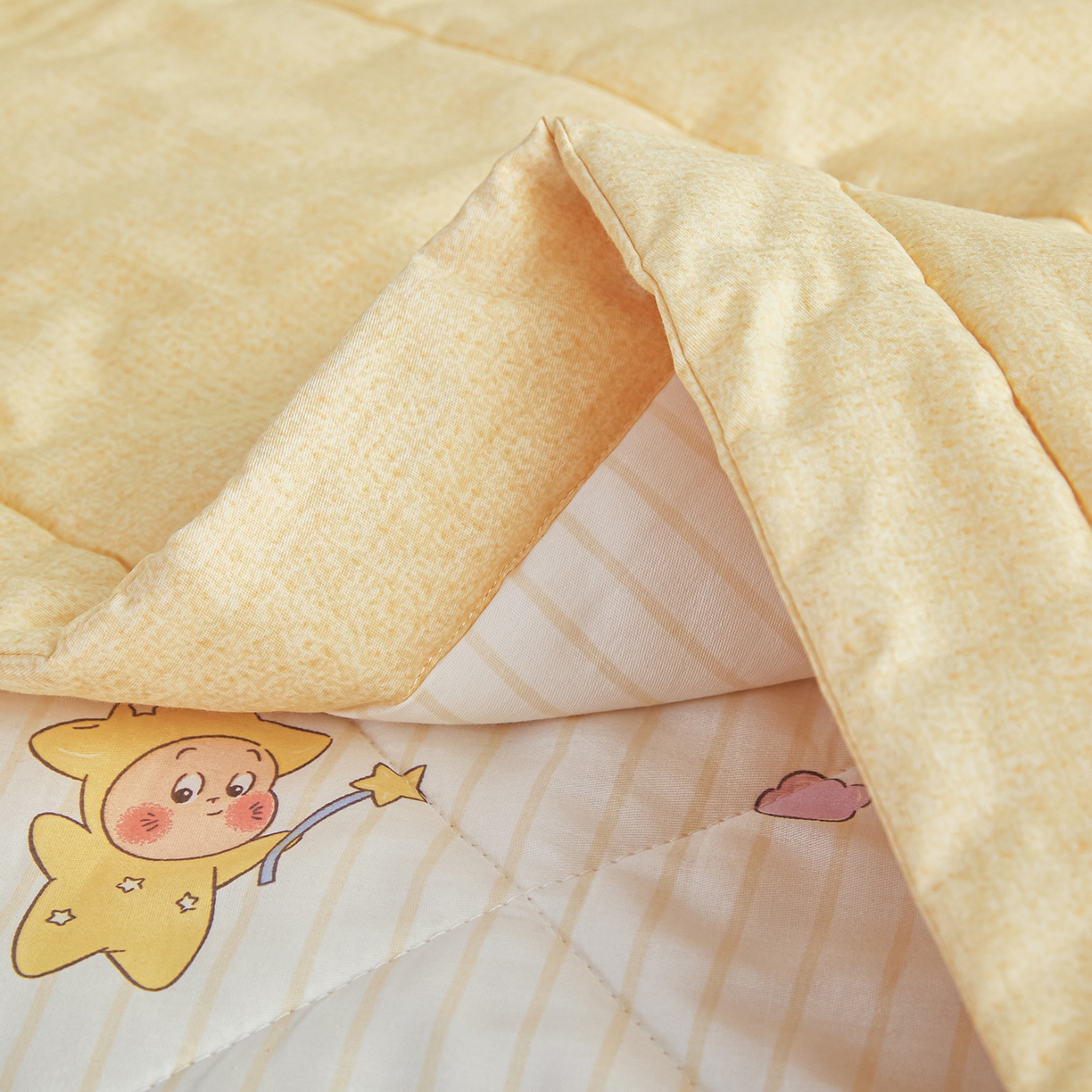 91家纺网 家纺一手货源 找家纺 尊妙被业 2026年新款全棉纯棉印花100%棉花夏被四件套被子被芯-卡通风 星星宝贝