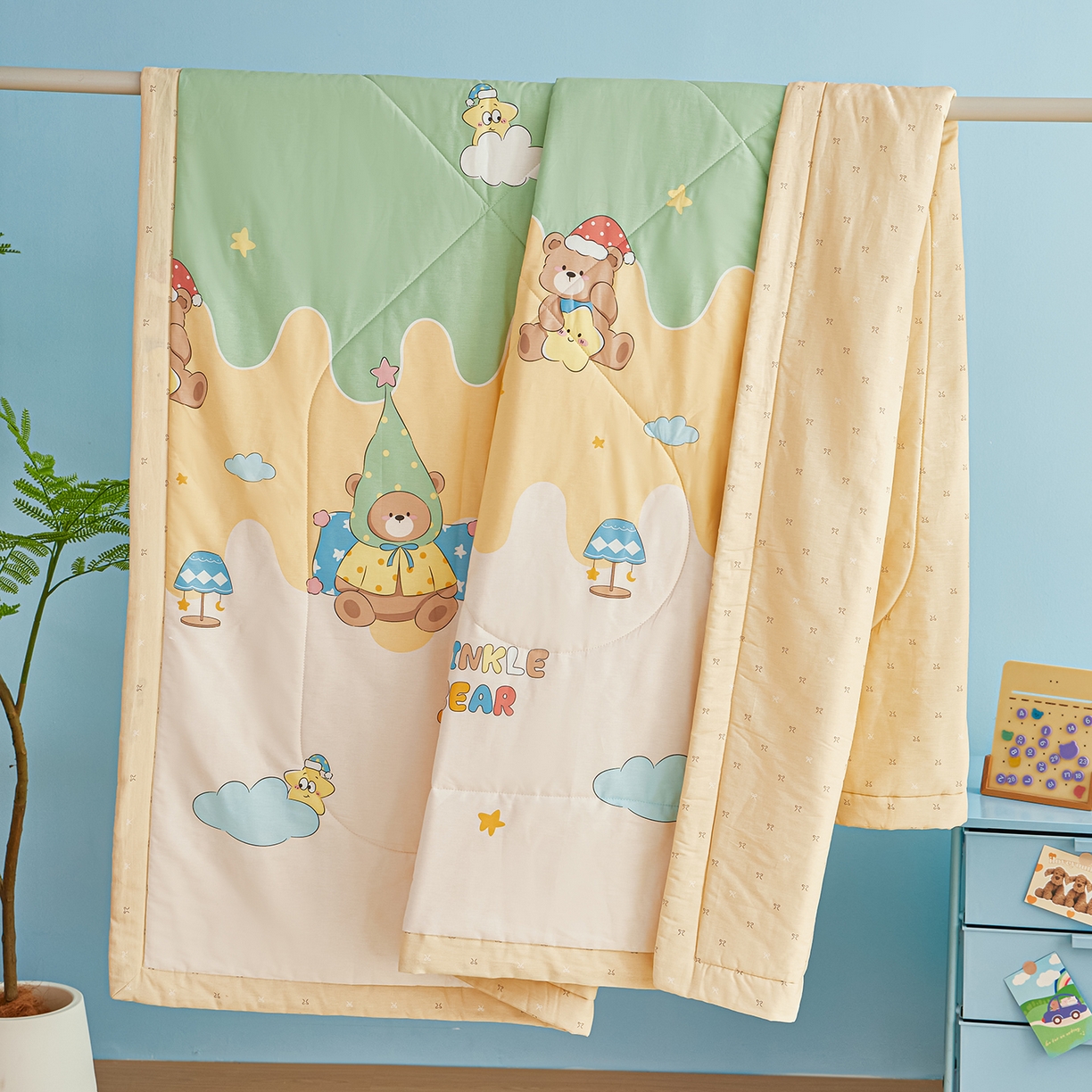 91家纺网 家纺一手货源 找家纺 尊妙被业 2026年新款全棉纯棉印花100%棉花夏被四件套被子被芯-卡通风 冰淇淋派对