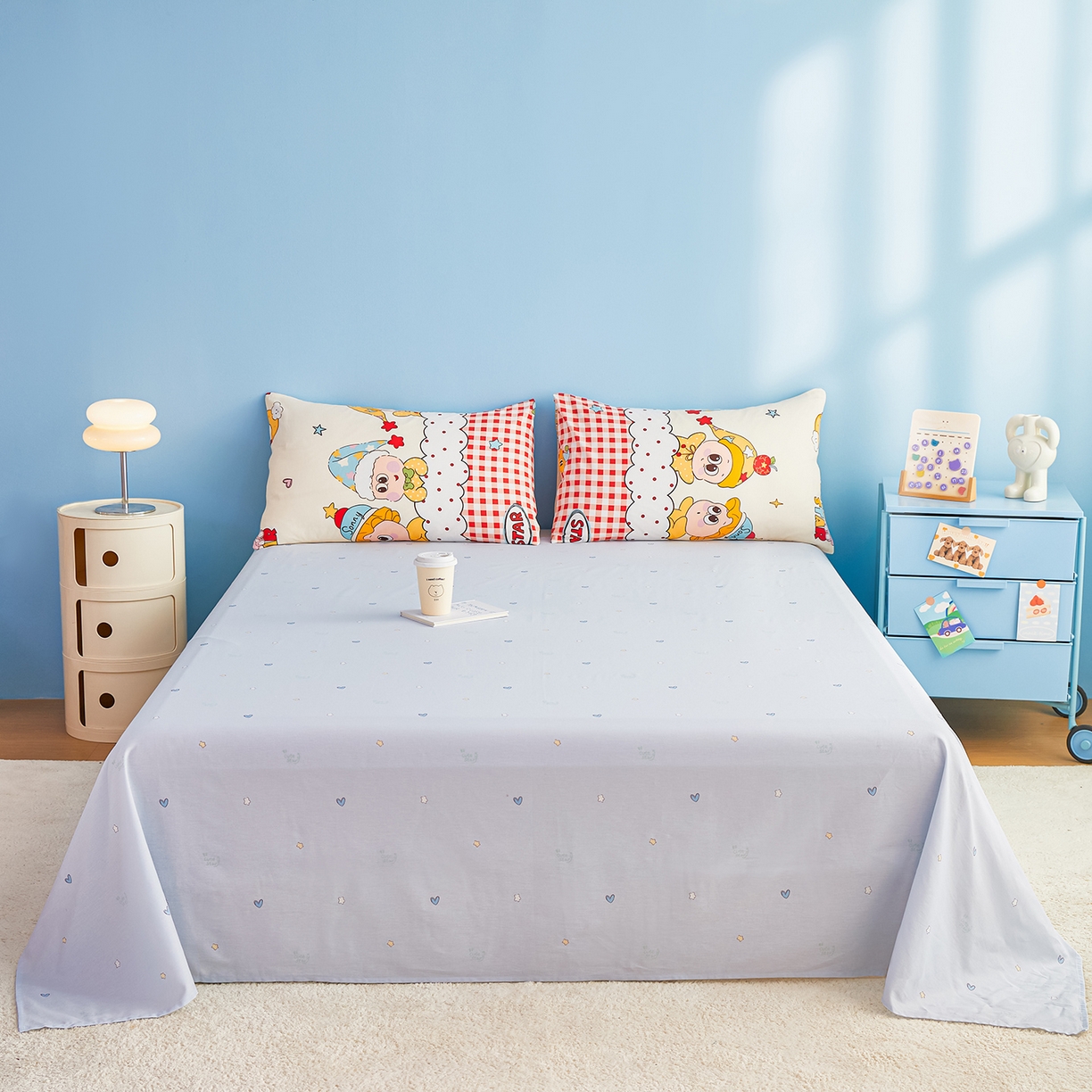 91家纺网 家纺一手货源 找家纺 尊妙被业 2026年新款全棉纯棉印花100%棉花夏被四件套被子被芯-卡通风 星星漫游记