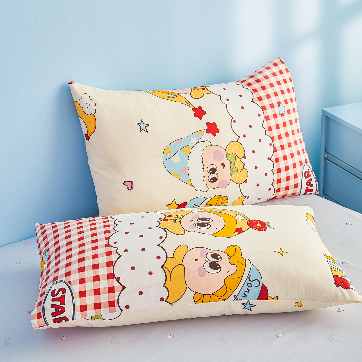 91家纺网 家纺一手货源 找家纺 尊妙被业 2026年新款全棉纯棉印花100%棉花夏被四件套被子被芯-卡通风 星星漫游记