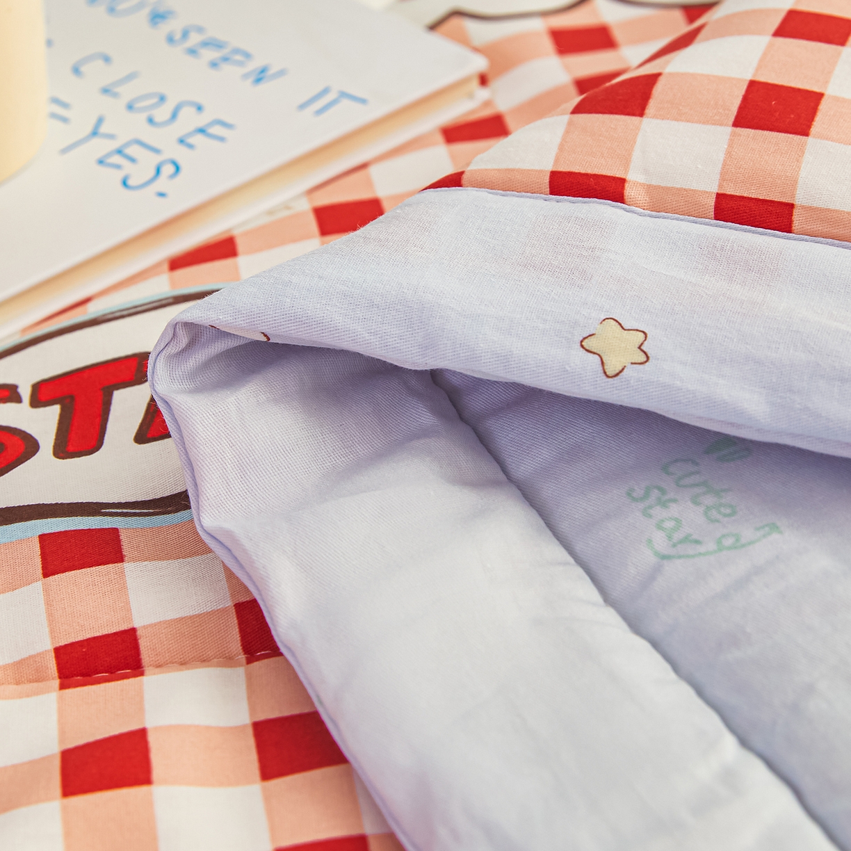 91家纺网 家纺一手货源 找家纺 尊妙被业 2026年新款全棉纯棉印花100%棉花夏被四件套被子被芯-卡通风 星星漫游记