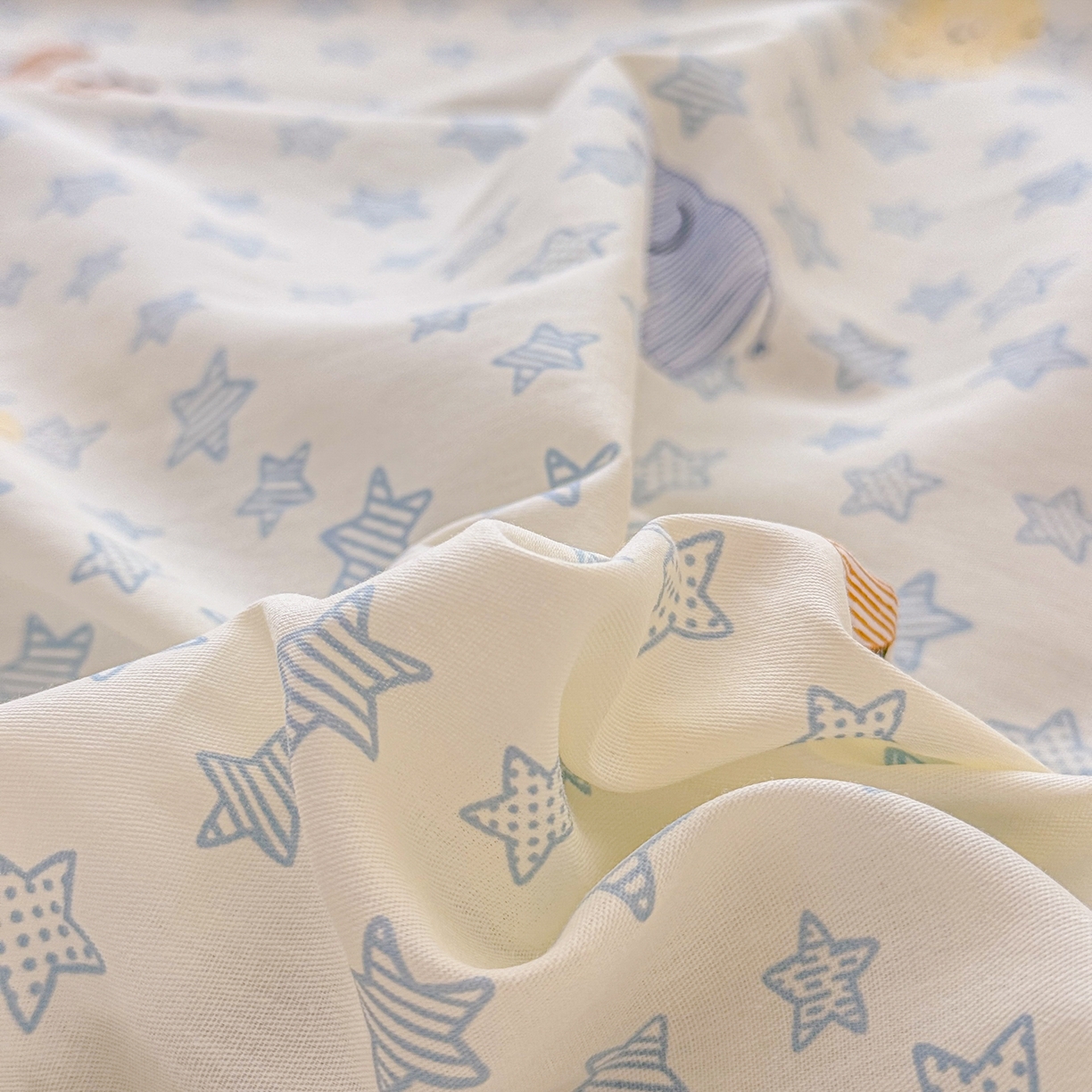 91家纺网 家纺一手货源 找家纺 安逸家纺 2026新款全棉纯棉印花12868系列-被套单件单被套 蓝星动物园