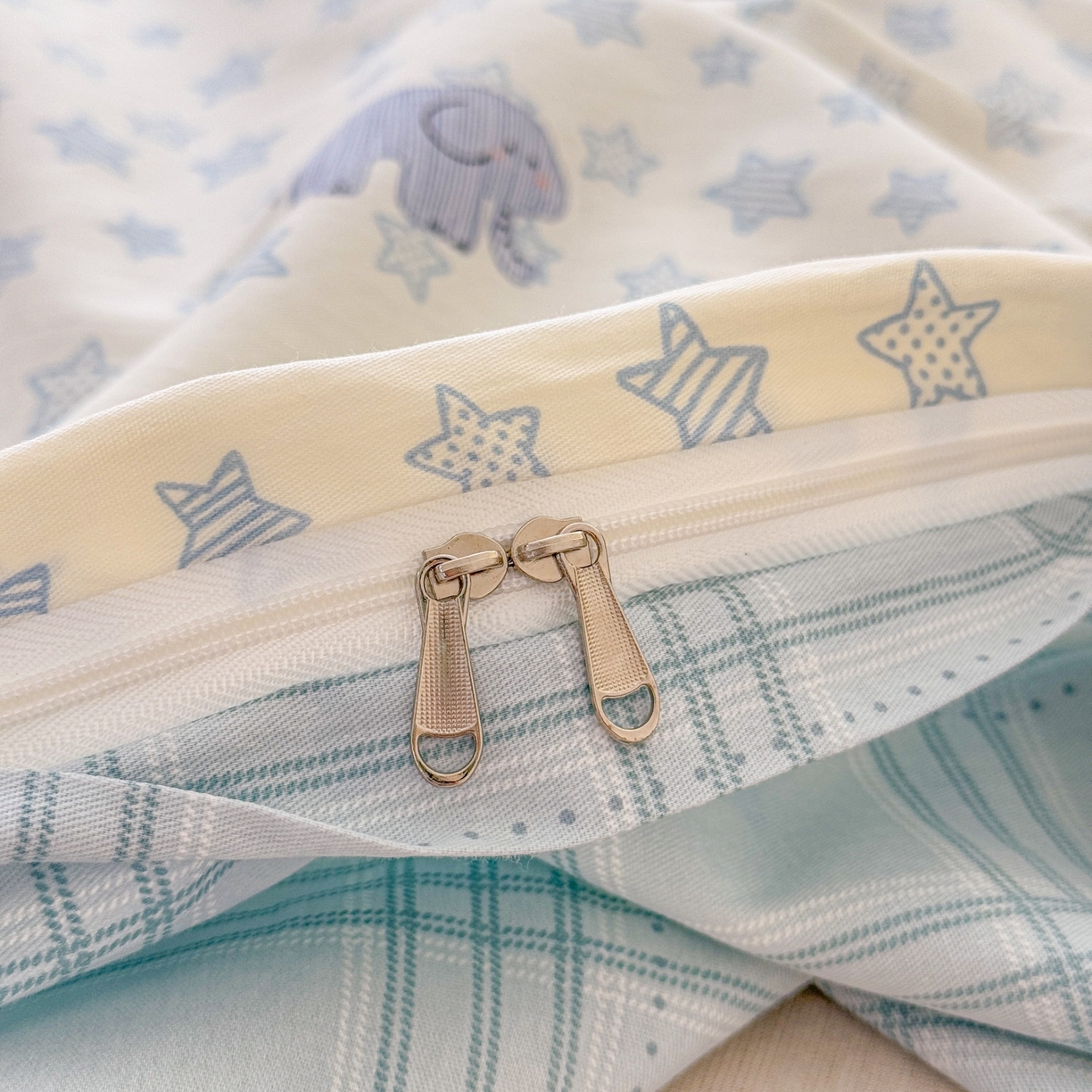 91家纺网 家纺一手货源 找家纺 安逸家纺 2026新款全棉纯棉印花12868系列-被套单件单被套 蓝星动物园