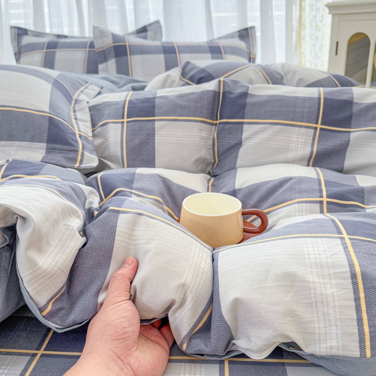 91家纺网 家纺一手货源 找家纺 安逸家纺 2026新款全棉纯棉印花12868系列-被套单件单被套 梦幻格