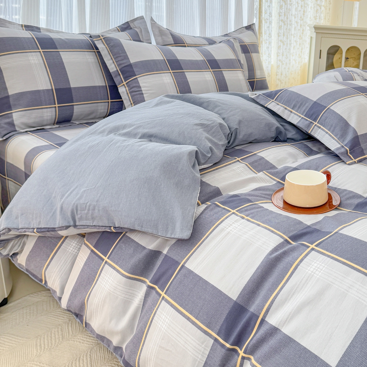 91家纺网 家纺一手货源 找家纺 安逸家纺 2026新款全棉纯棉印花12868系列-被套单件单被套 梦幻格