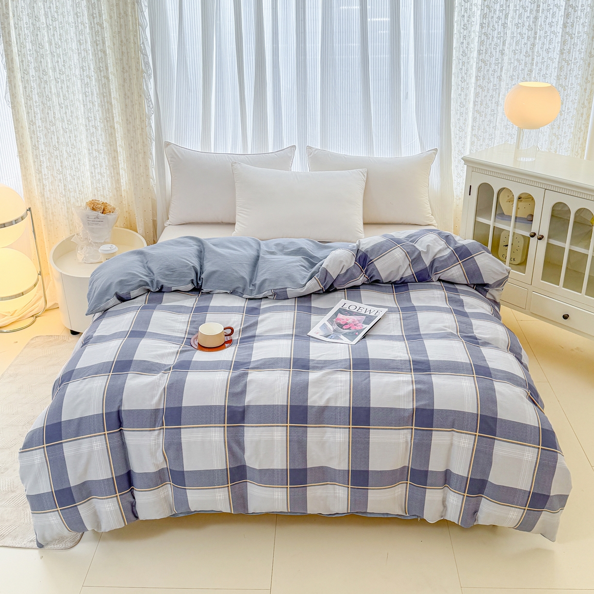 91家纺网 家纺一手货源 找家纺 安逸家纺 2026新款全棉纯棉印花12868系列-被套单件单被套 梦幻格