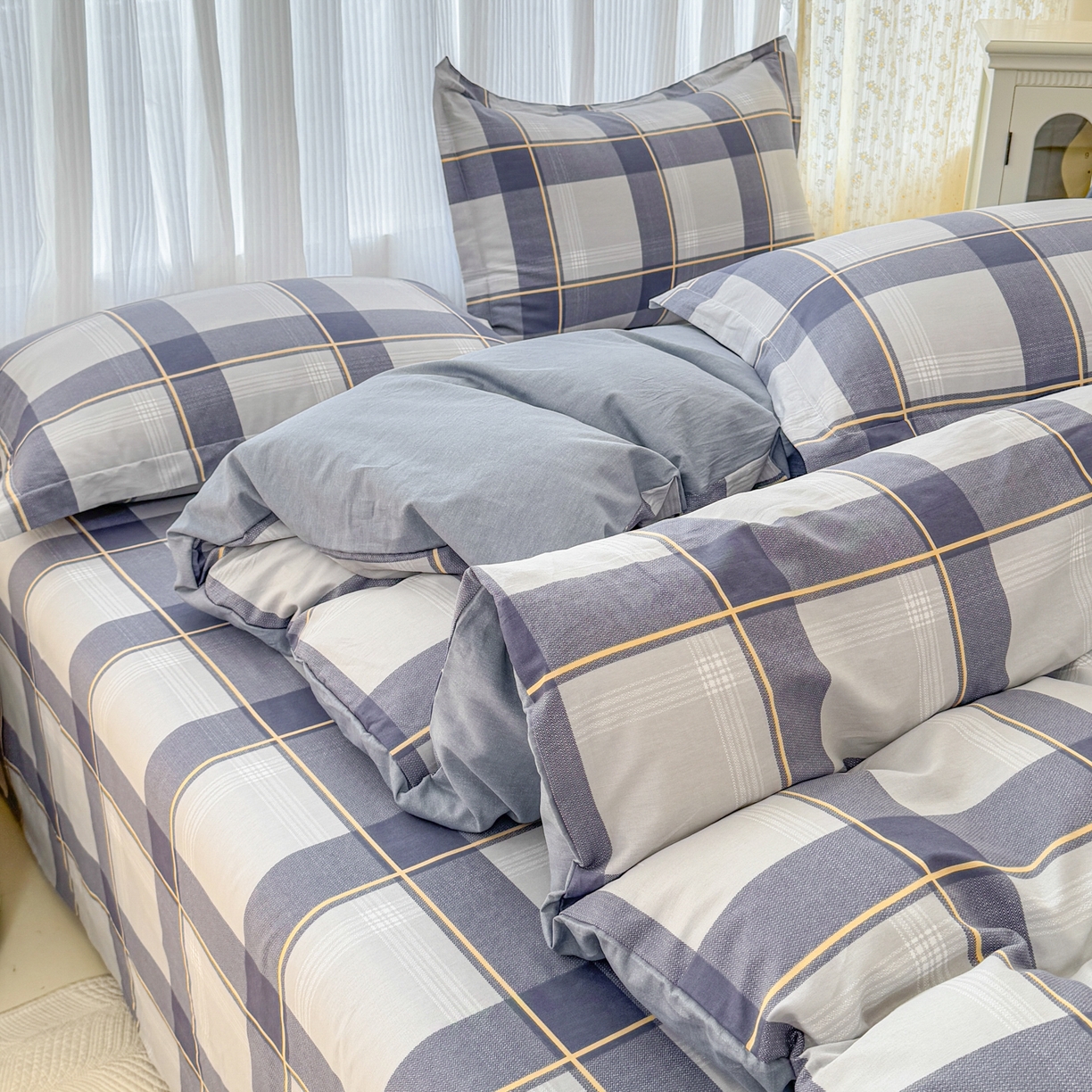 91家纺网 家纺一手货源 找家纺 安逸家纺 2026新款全棉纯棉印花12868系列-被套单件单被套 梦幻格