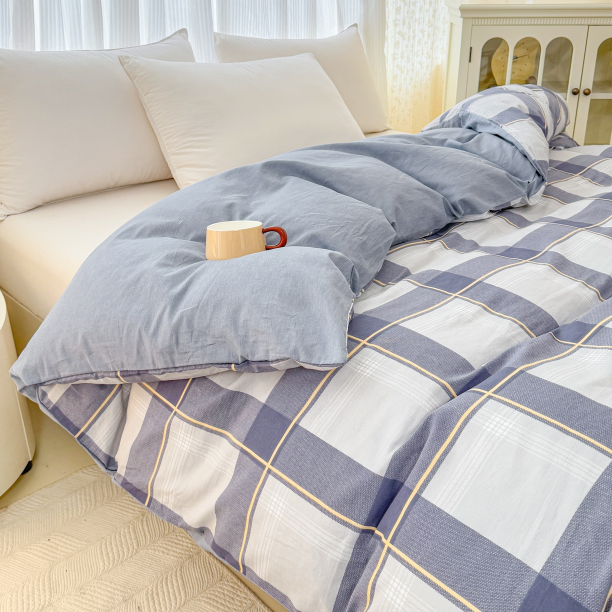 91家纺网 家纺一手货源 找家纺 安逸家纺 2026新款全棉纯棉印花12868系列-被套单件单被套 梦幻格