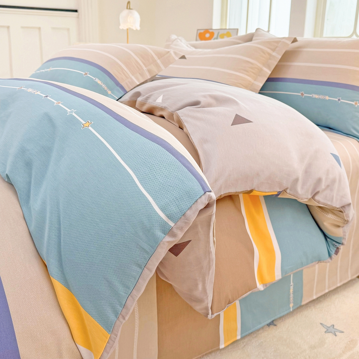 91家纺网 家纺一手货源 找家纺 安逸家纺 2026新款全棉纯棉印花12868系列-被套单件单被套 米兰印象