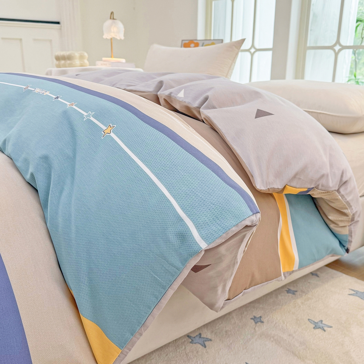 91家纺网 家纺一手货源 找家纺 安逸家纺 2026新款全棉纯棉印花12868系列-被套单件单被套 米兰印象