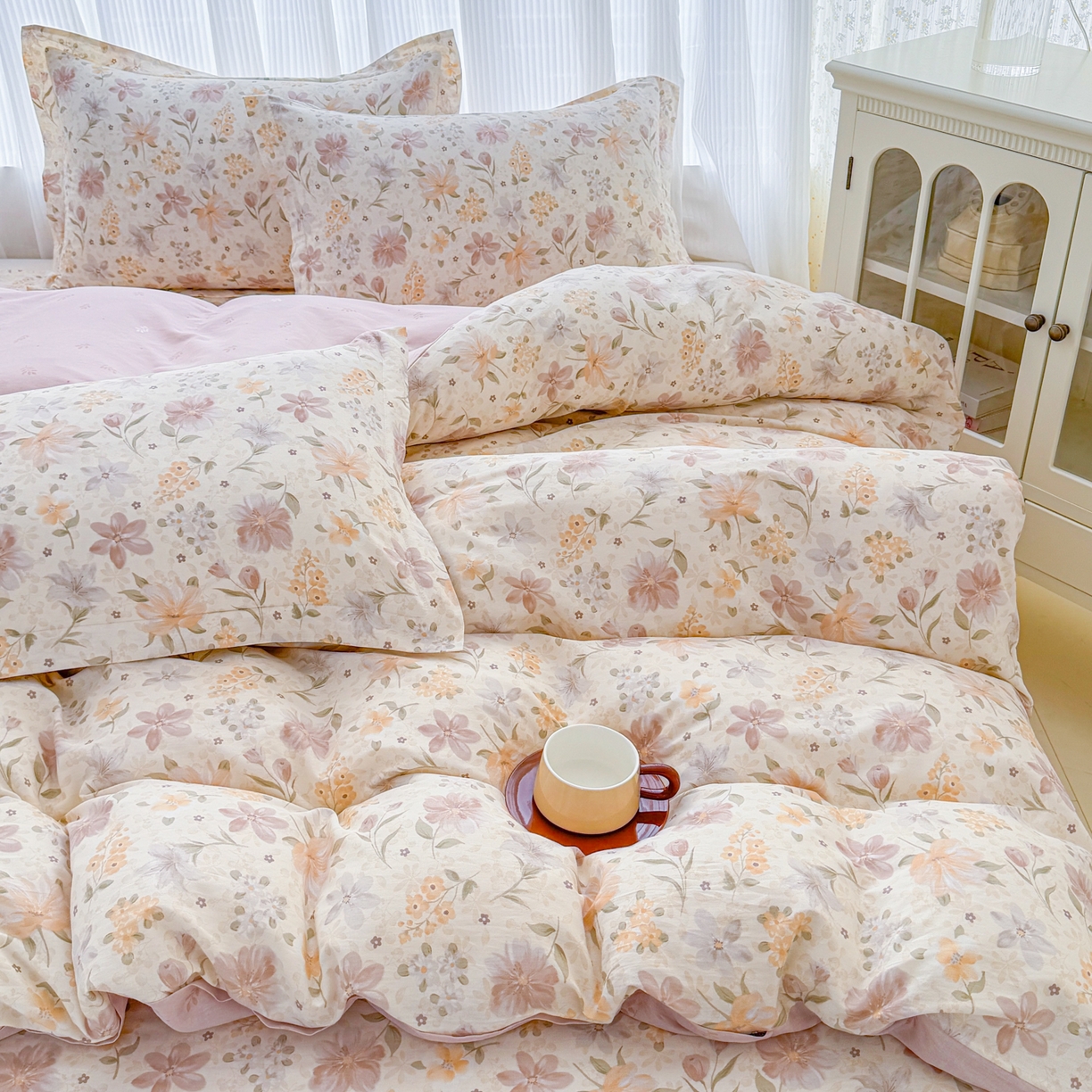 91家纺网 家纺一手货源 找家纺 安逸家纺 2026新款全棉纯棉印花12868系列-被套单件单被套 苏糖咖