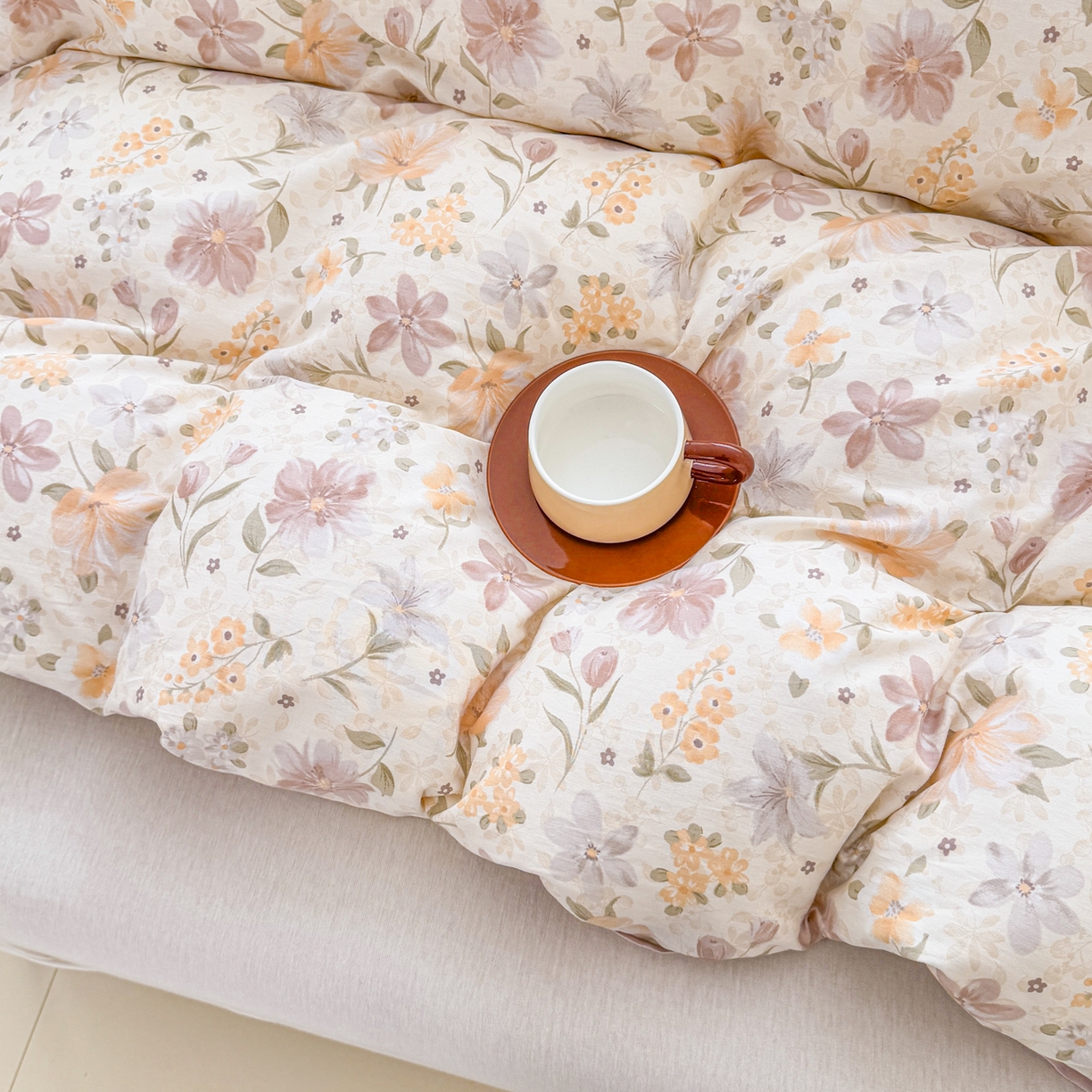 91家纺网 家纺一手货源 找家纺 安逸家纺 2026新款全棉纯棉印花12868系列-被套单件单被套 苏糖咖