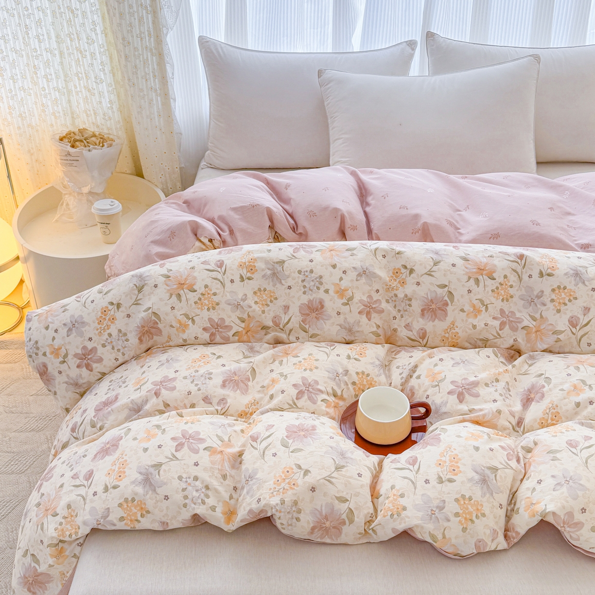 91家纺网 家纺一手货源 找家纺 安逸家纺 2026新款全棉纯棉印花12868系列-被套单件单被套 苏糖咖