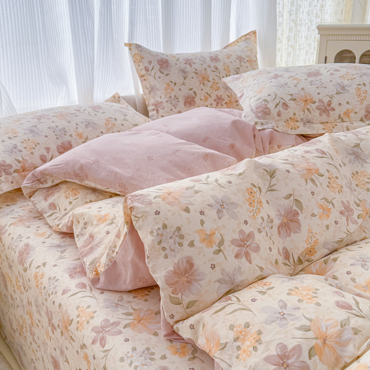 91家纺网 家纺一手货源 找家纺 安逸家纺 2026新款全棉纯棉印花12868系列-被套单件单被套 苏糖咖