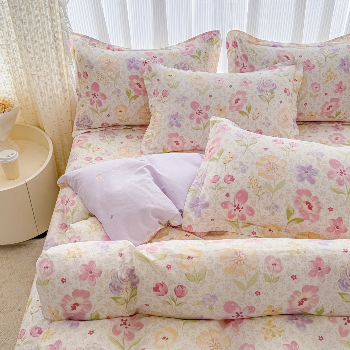 91家纺网 家纺一手货源 找家纺 安逸家纺 2026新款全棉纯棉印花12868系列-被套单件单被套 甜心花朵