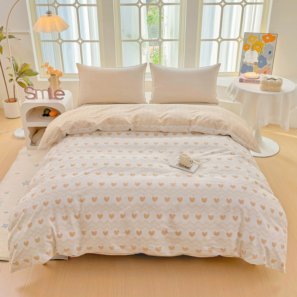 91家纺网 家纺一手货源 找家纺 安逸家纺 2026新款全棉纯棉印花12868系列-被套单件单被套 心动旋律