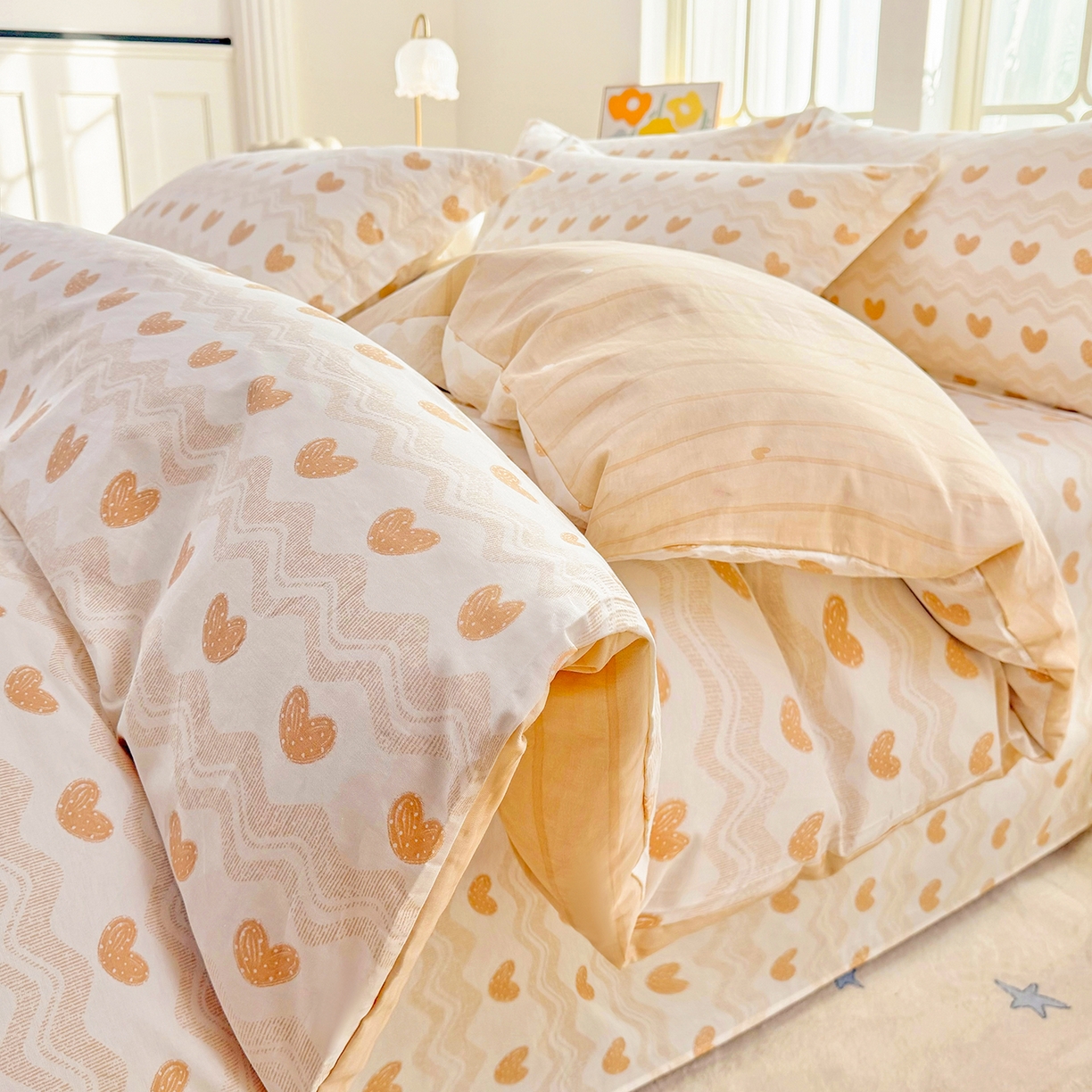 91家纺网 家纺一手货源 找家纺 安逸家纺 2026新款全棉纯棉印花12868系列-被套单件单被套 心动旋律