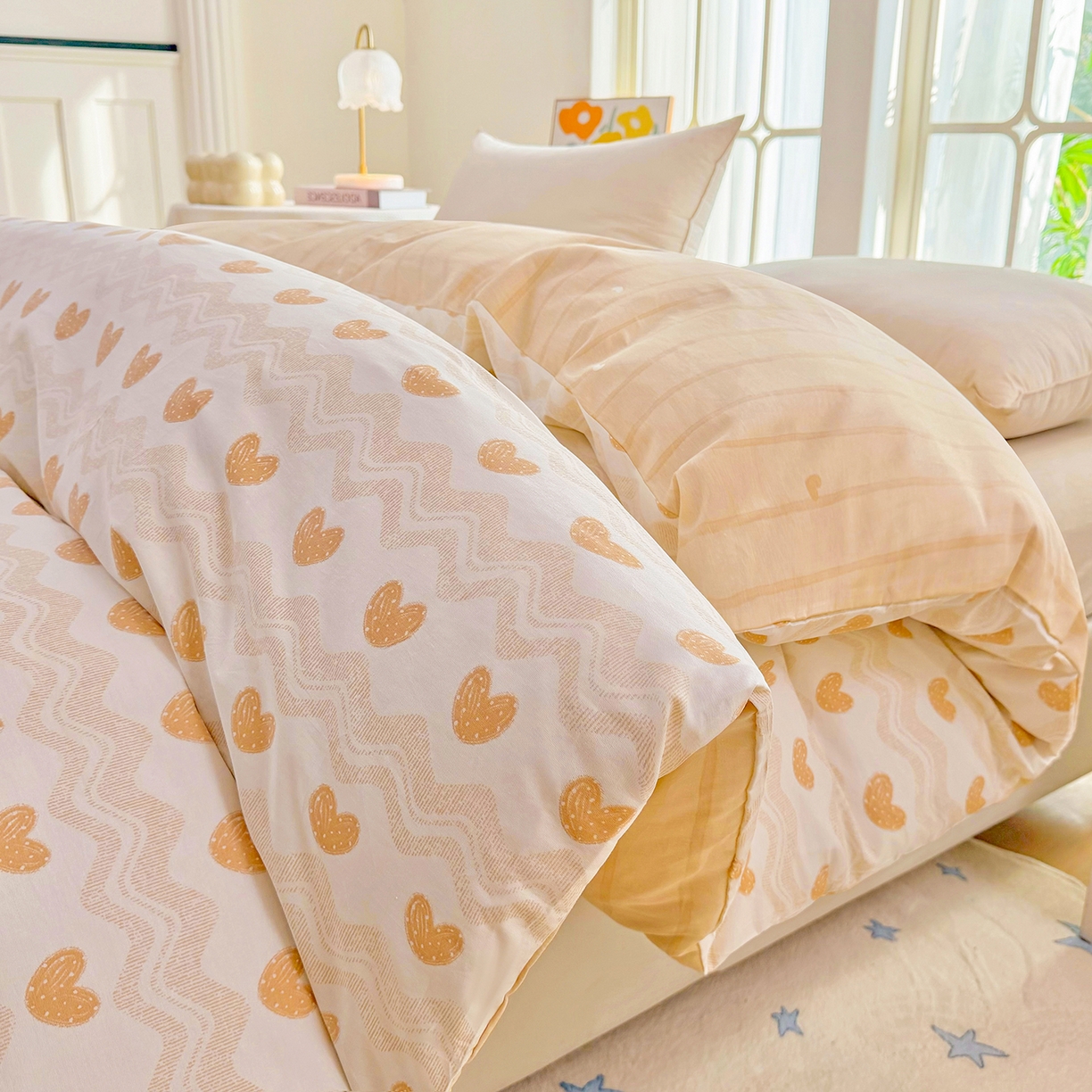 91家纺网 家纺一手货源 找家纺 安逸家纺 2026新款全棉纯棉印花12868系列-被套单件单被套 心动旋律