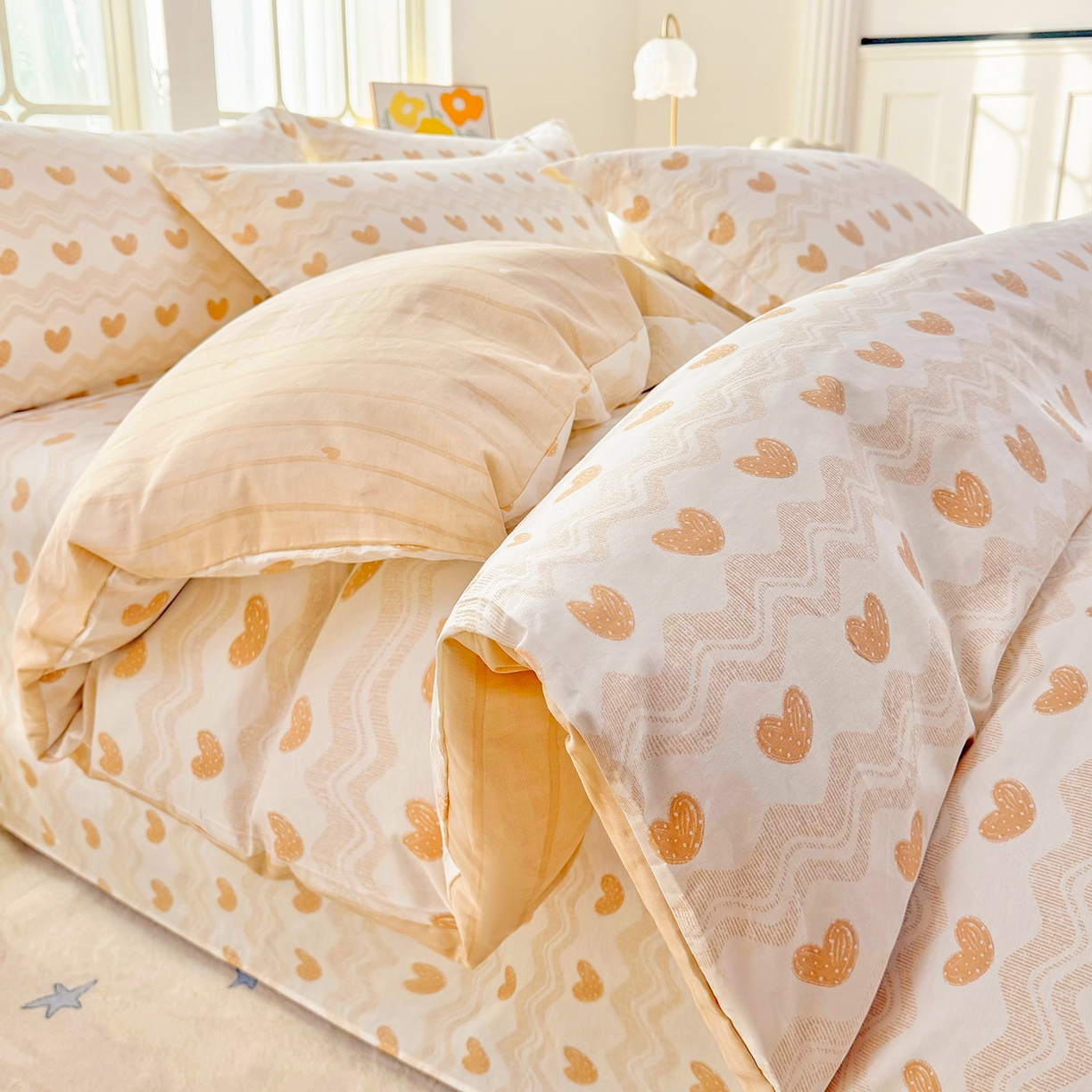 91家纺网 家纺一手货源 找家纺 安逸家纺 2026新款全棉纯棉印花12868系列-被套单件单被套 心动旋律