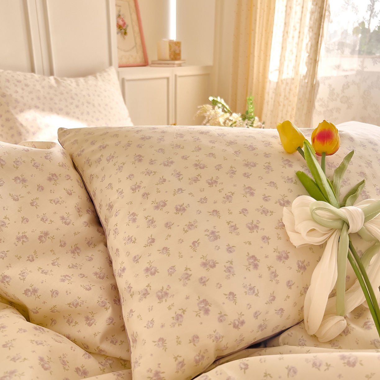 91家纺网 家纺一手货源 找家纺 DoDo 兜兜 2026新款全棉纯棉小碎花单枕套枕套单件单品枕套（可定做尺寸） 山野花集