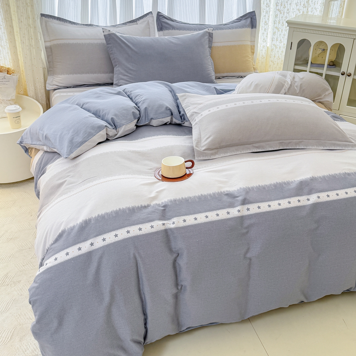 91家纺网 家纺一手货源 找家纺 安逸家纺 2026新款全棉纯棉印花12868系列-被套单件单被套 星辰大海