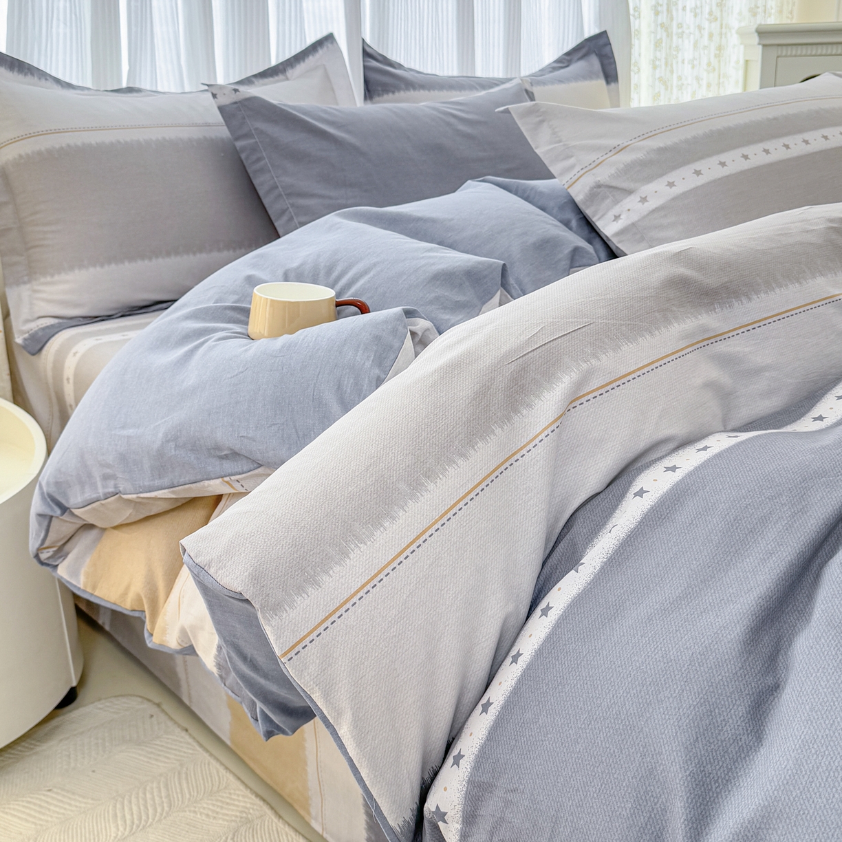 91家纺网 家纺一手货源 找家纺 安逸家纺 2026新款全棉纯棉印花12868系列-被套单件单被套 星辰大海