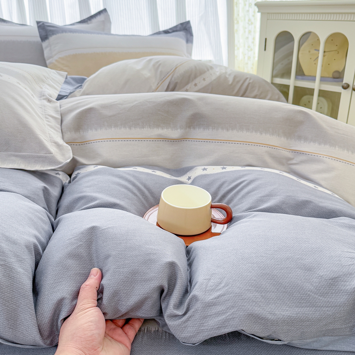 91家纺网 家纺一手货源 找家纺 安逸家纺 2026新款全棉纯棉印花12868系列-被套单件单被套 星辰大海