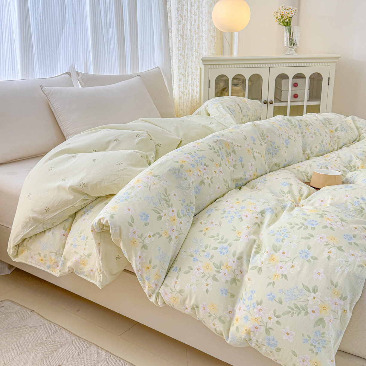 91家纺网 家纺一手货源 找家纺 安逸家纺 2026新款全棉纯棉印花12868系列-被套单件单被套 徐徐花开