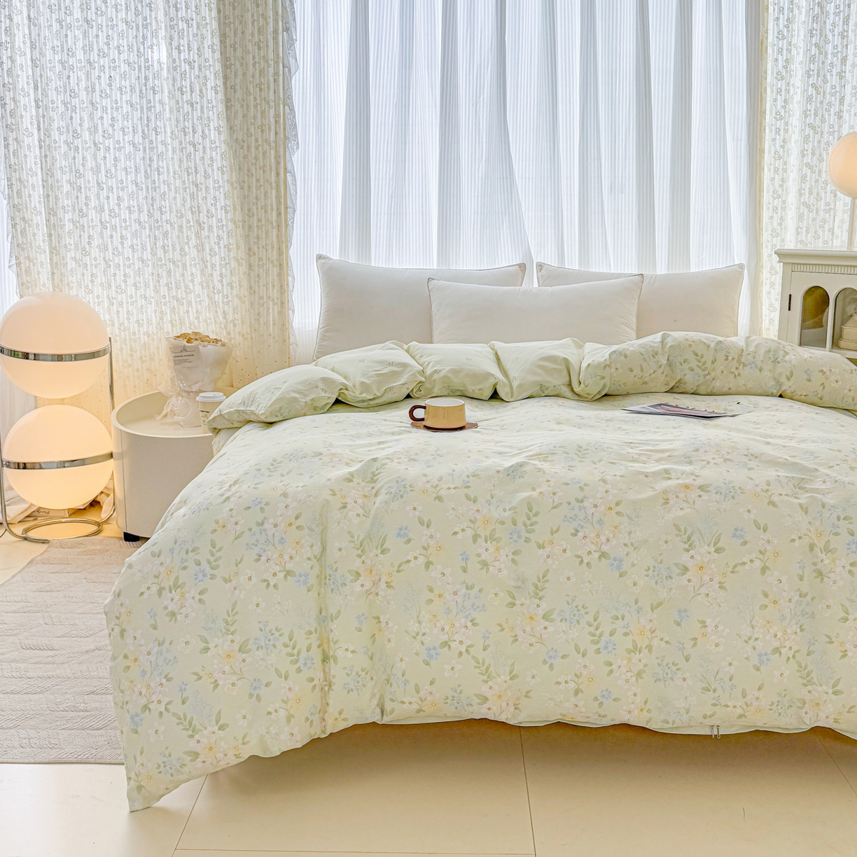 91家纺网 家纺一手货源 找家纺 安逸家纺 2026新款全棉纯棉印花12868系列-被套单件单被套 徐徐花开