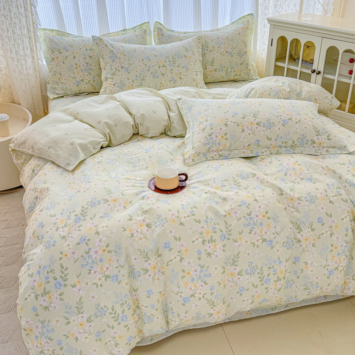 91家纺网 家纺一手货源 找家纺 安逸家纺 2026新款全棉纯棉印花12868系列-被套单件单被套 徐徐花开