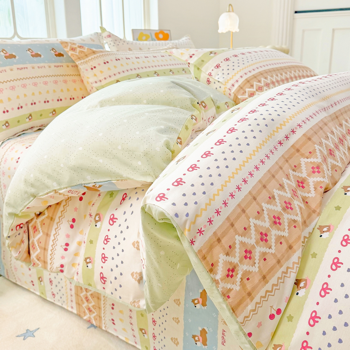 91家纺网 家纺一手货源 找家纺 安逸家纺 2026新款全棉纯棉印花12868系列-被套单件单被套 雪哈汪