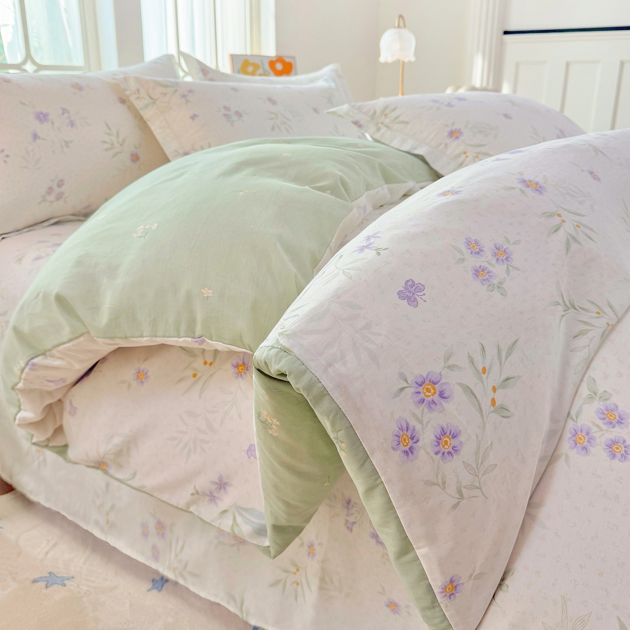 91家纺网 家纺一手货源 找家纺 安逸家纺 2026新款全棉纯棉印花12868系列-被套单件单被套 幽兰花梦