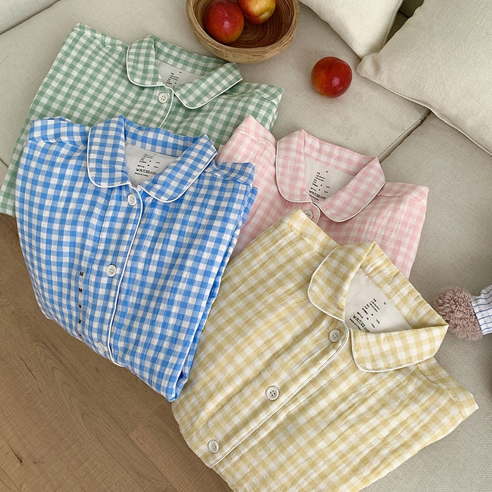 仰望棉麻双层纱供应链 2026新款糖果双层纱睡衣全棉色织提花 组合图