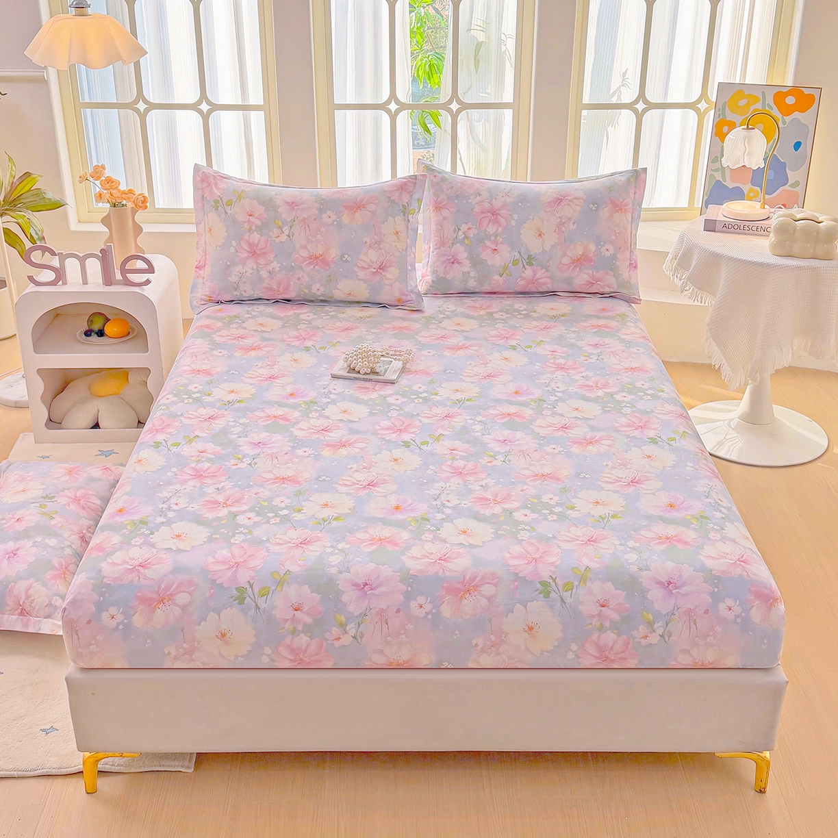 91家纺网 家纺一手货源 找家纺 （总）安逸家纺 2026新款全棉纯棉印花12868系列-床笠单件单床笠