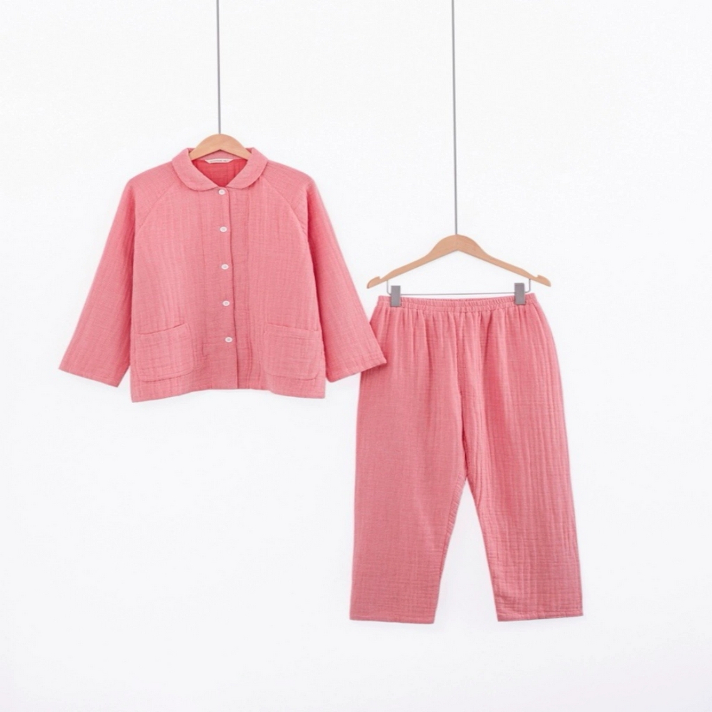 91家纺网 家纺一手货源 找家纺 （总）仰望棉麻双层纱供应链 2026新款糖果四层纱睡衣全棉色织精梳赛罗精密纺