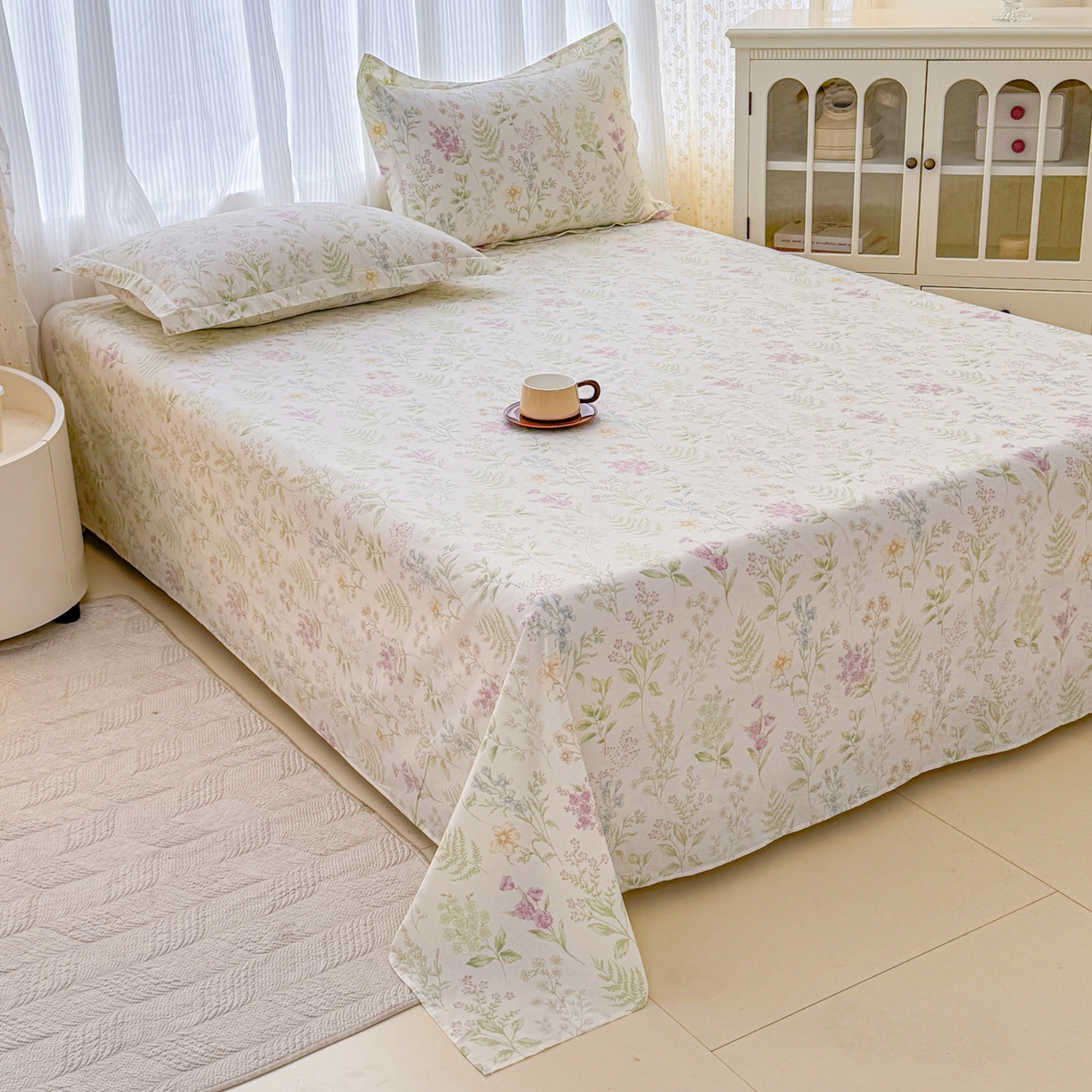 91家纺网 家纺一手货源 找家纺 安逸家纺 2026新款全棉纯棉印花12868系列-床单单件单床单 花田妙语