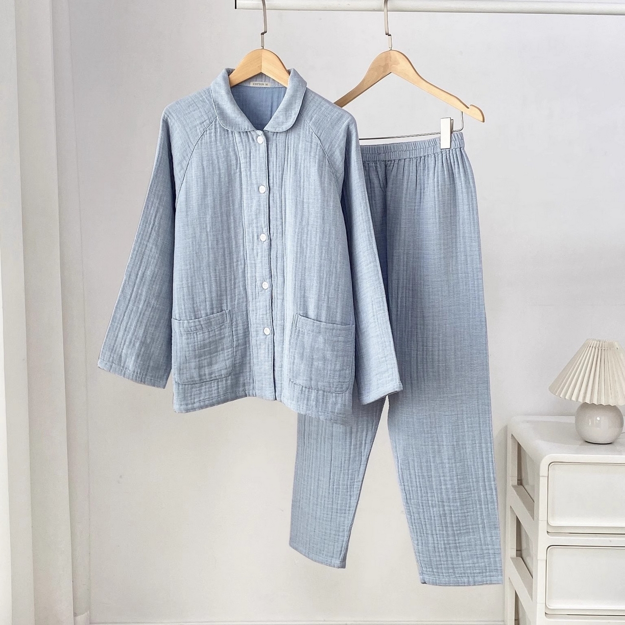 91家纺网 家纺一手货源 找家纺 （总）仰望棉麻双层纱供应链 2026新款糖果四层纱睡衣全棉色织精梳赛罗精密纺