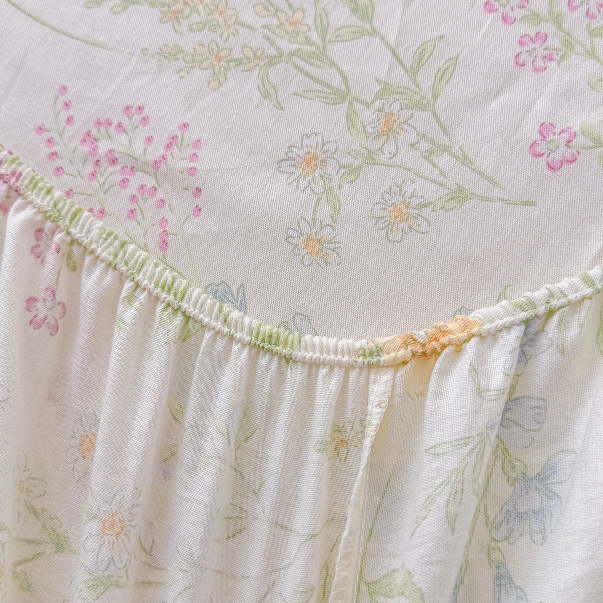 91家纺网 家纺一手货源 找家纺 安逸家纺 2026新款全棉纯棉印花12868系列-床笠单件单床笠 花田妙语