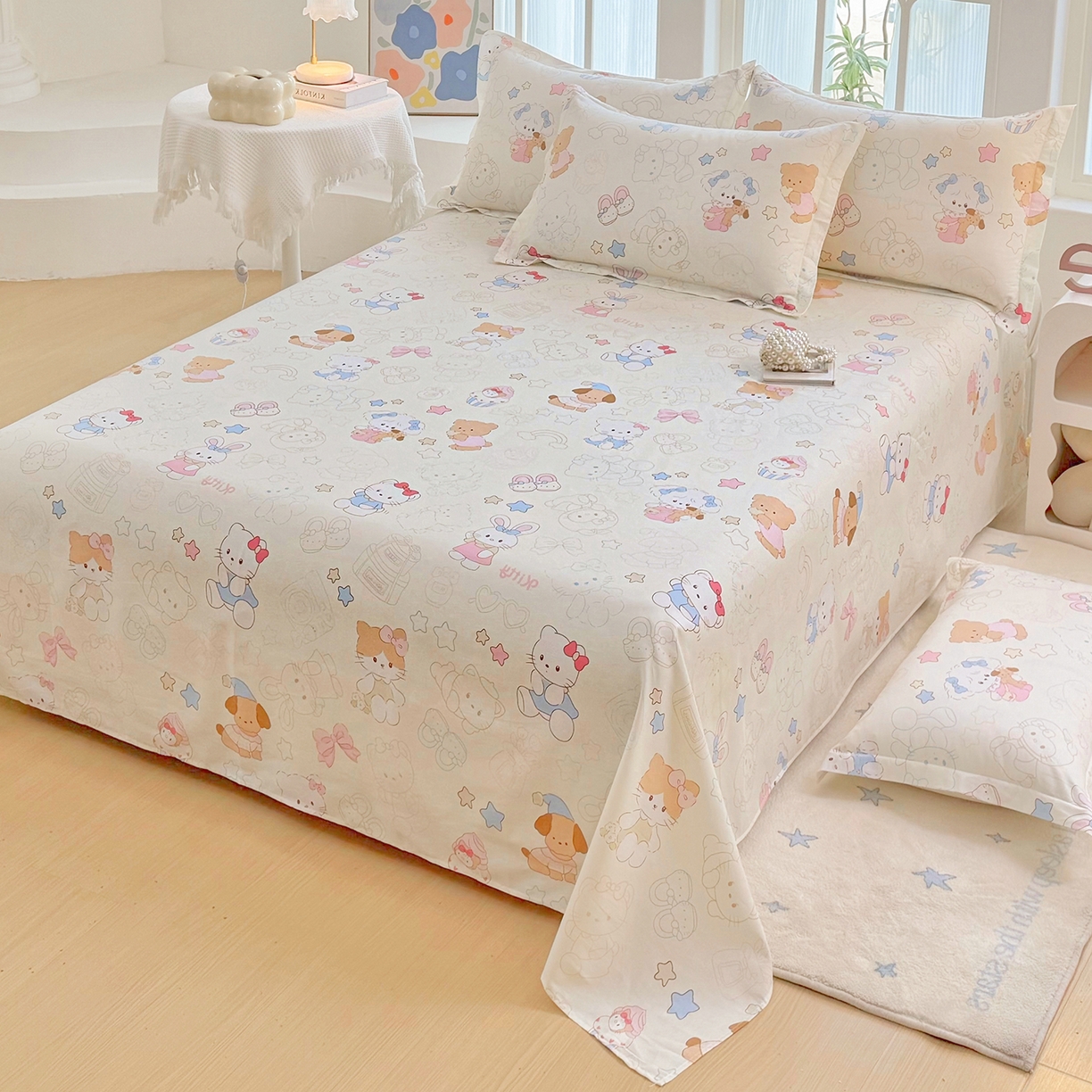 91家纺网 家纺一手货源 找家纺 安逸家纺 2026新款全棉纯棉印花12868系列-床单单件单床单 凯蒂宝贝