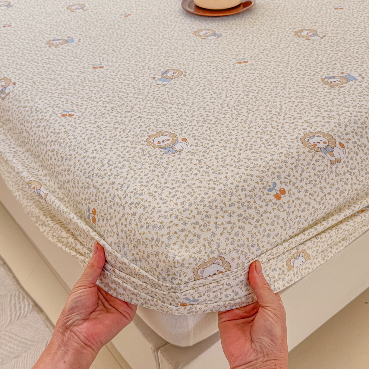 91家纺网 家纺一手货源 找家纺 安逸家纺 2026新款全棉纯棉印花12868系列-床笠单件单床笠 花园狮子狗