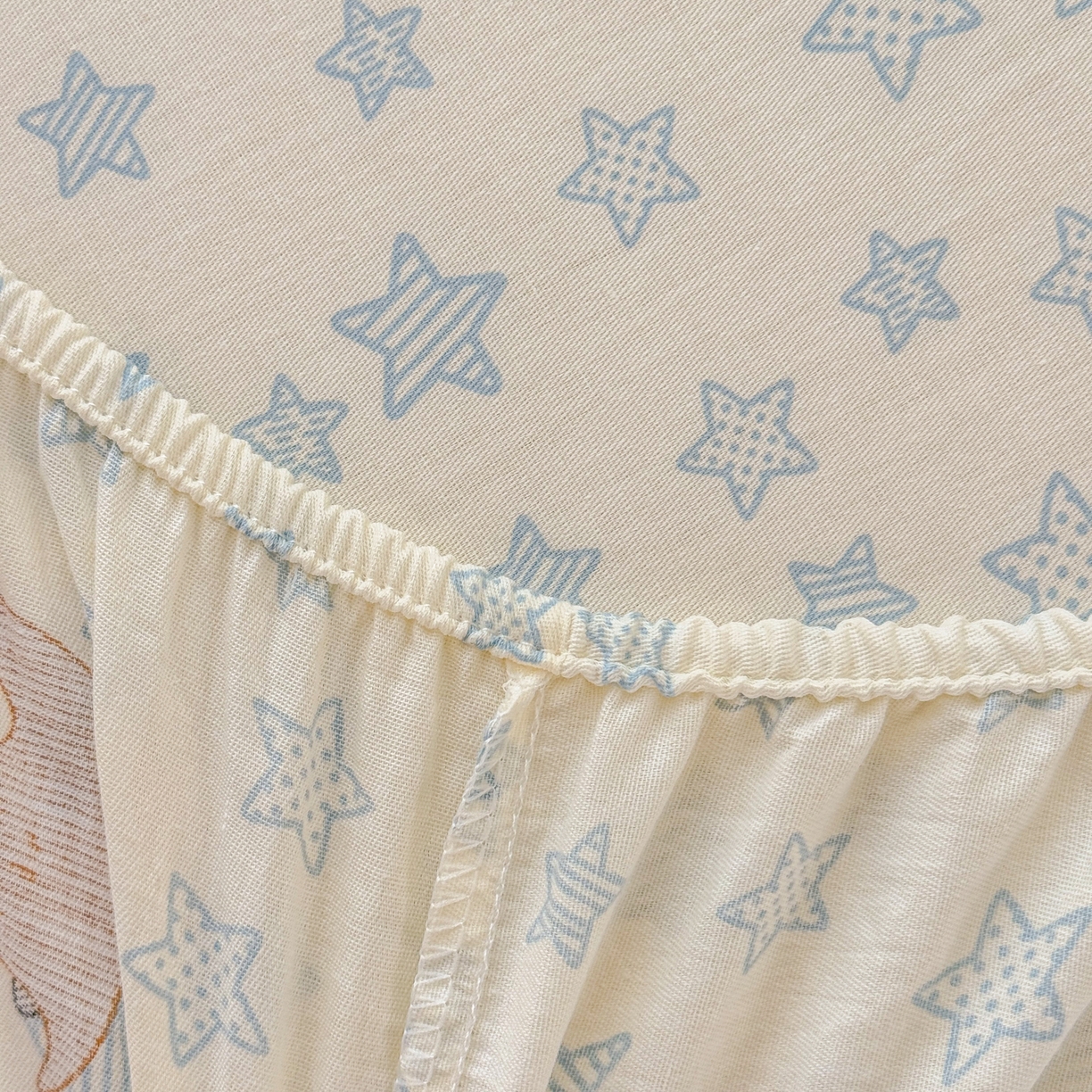 91家纺网 家纺一手货源 找家纺 安逸家纺 2026新款全棉纯棉印花12868系列-床笠单件单床笠 蓝星动物园