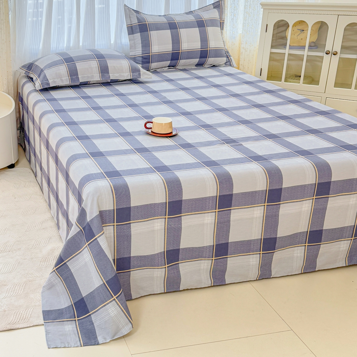 91家纺网 家纺一手货源 找家纺 安逸家纺 2026新款全棉纯棉印花12868系列-床单单件单床单 梦幻格