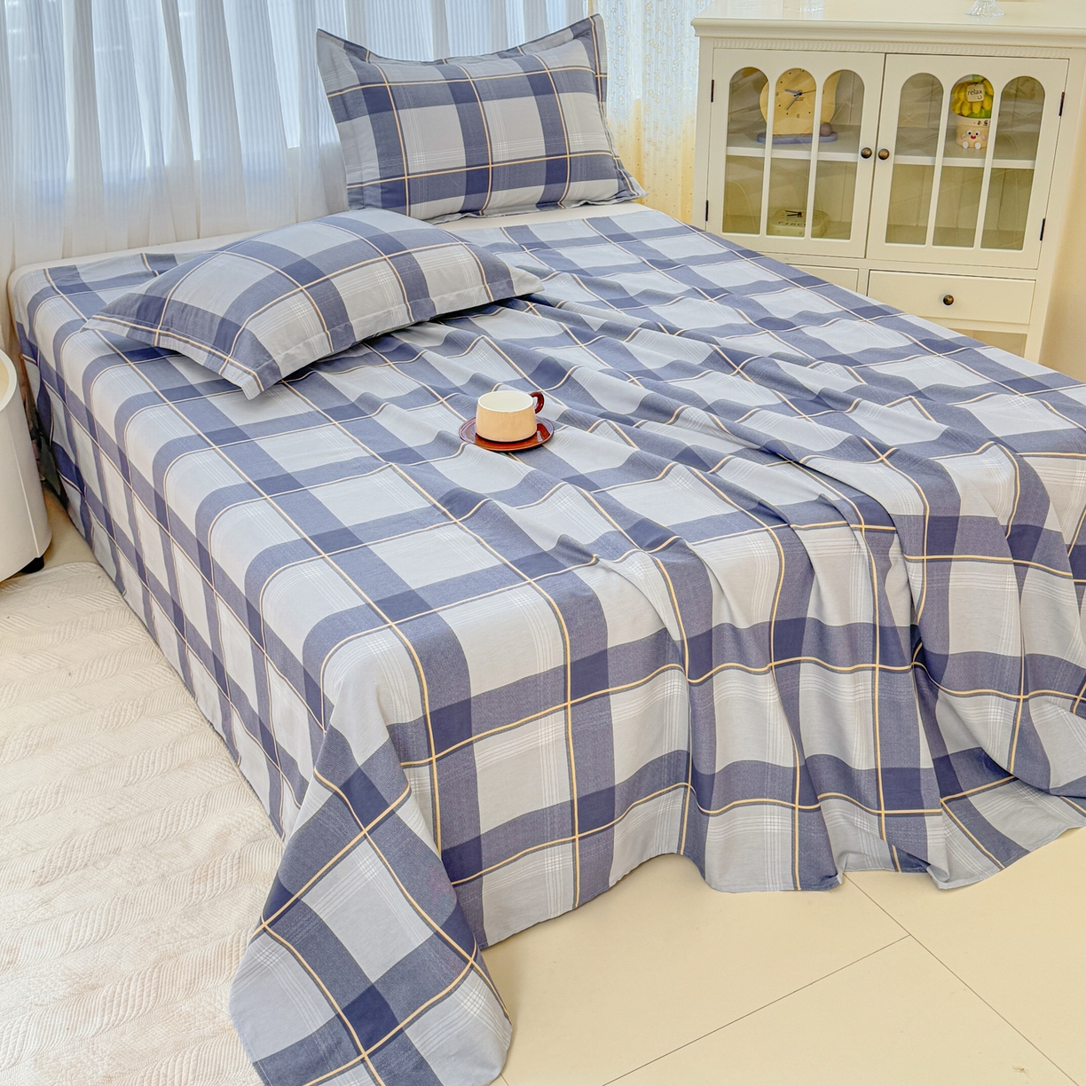 91家纺网 家纺一手货源 找家纺 安逸家纺 2026新款全棉纯棉印花12868系列-床单单件单床单 梦幻格