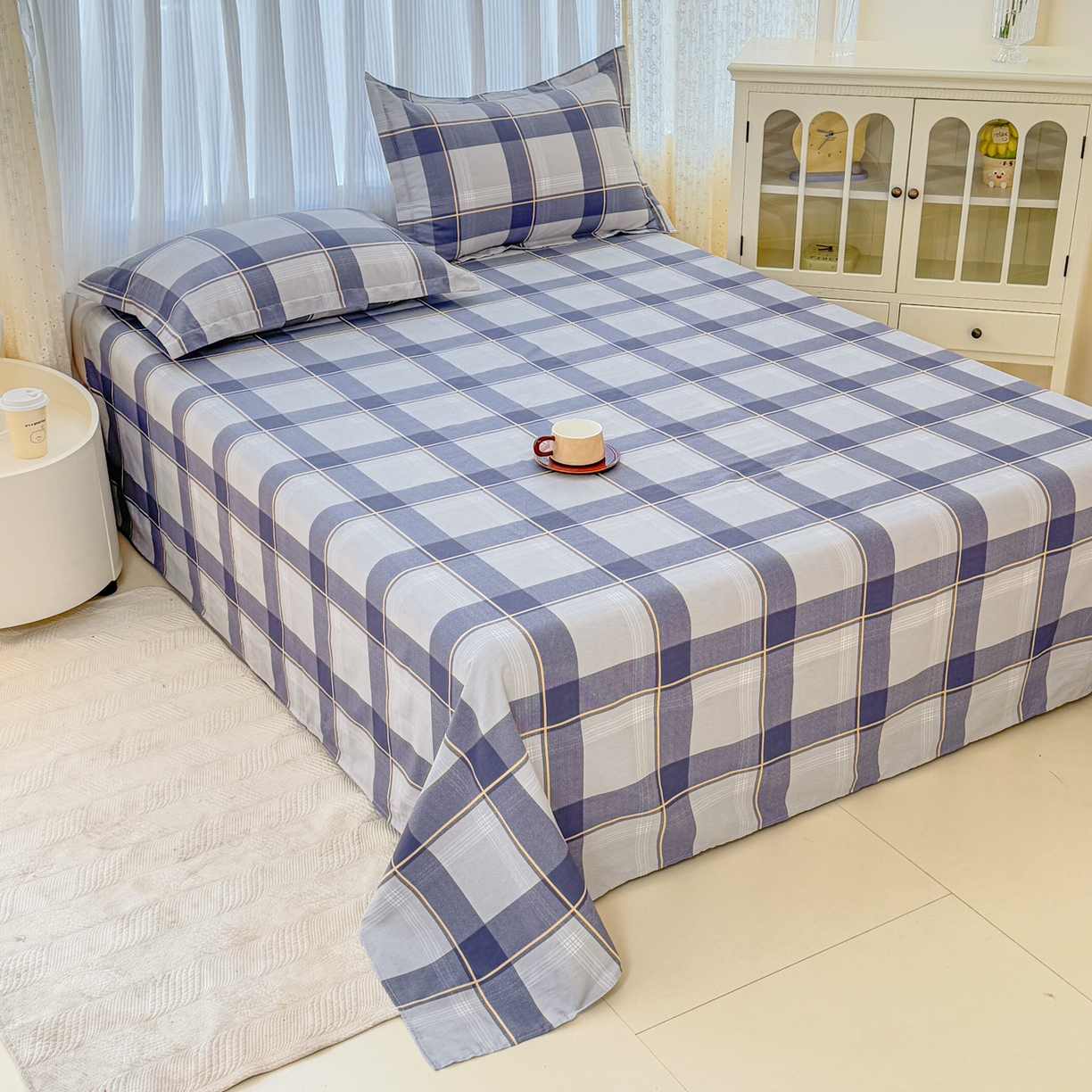 91家纺网 家纺一手货源 找家纺 安逸家纺 2026新款全棉纯棉印花12868系列-床单单件单床单 梦幻格