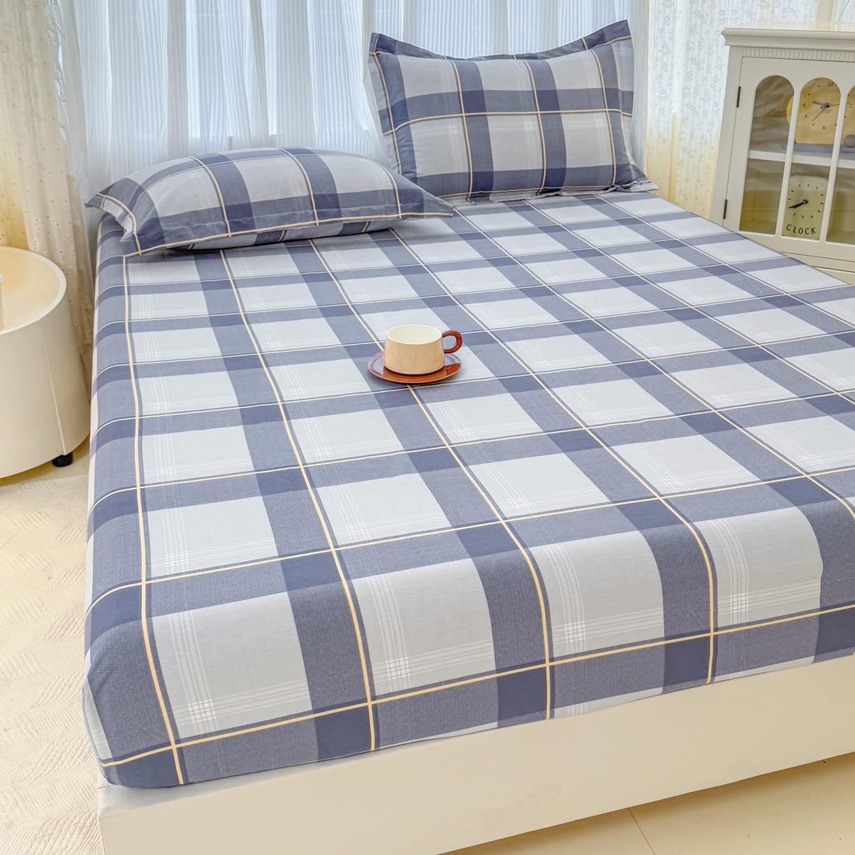 91家纺网 家纺一手货源 找家纺 安逸家纺 2026新款全棉纯棉印花12868系列-床笠单件单床笠 梦幻格