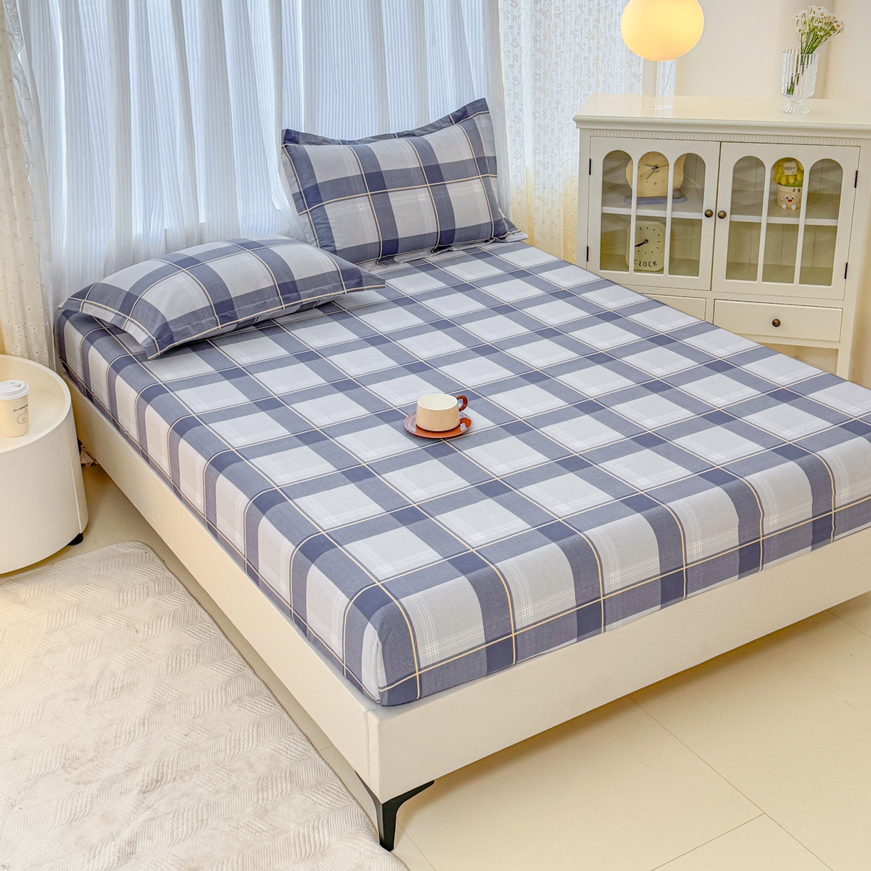 91家纺网 家纺一手货源 找家纺 安逸家纺 2026新款全棉纯棉印花12868系列-床笠单件单床笠 梦幻格