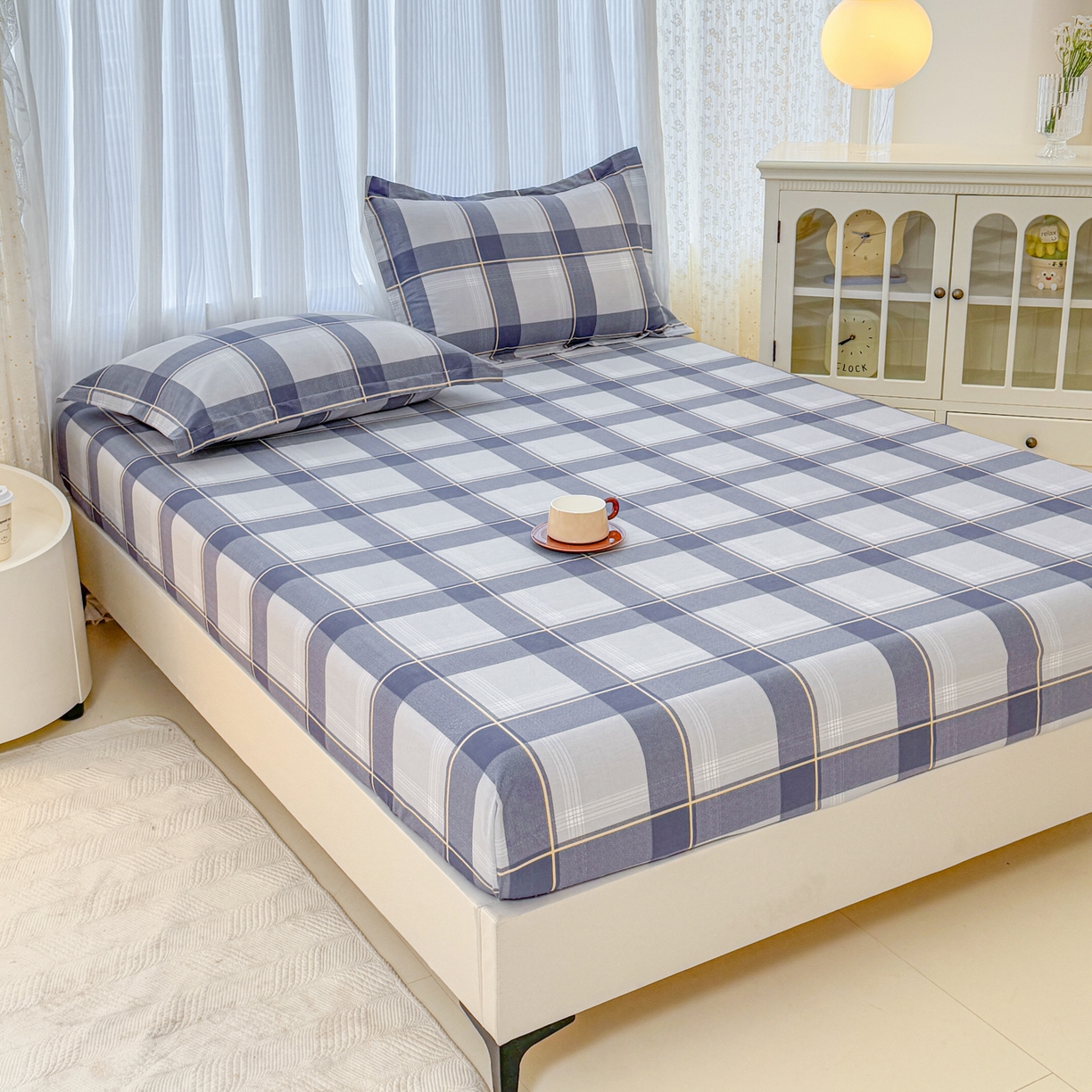 91家纺网 家纺一手货源 找家纺 安逸家纺 2026新款全棉纯棉印花12868系列-床笠单件单床笠 梦幻格