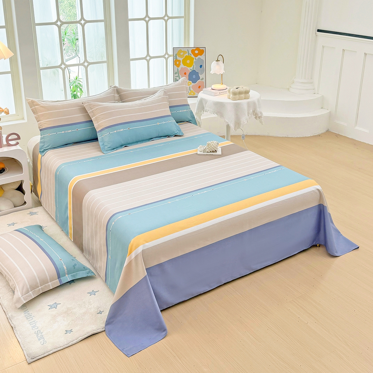 91家纺网 家纺一手货源 找家纺 安逸家纺 2026新款全棉纯棉印花12868系列-床单单件单床单 米兰印象