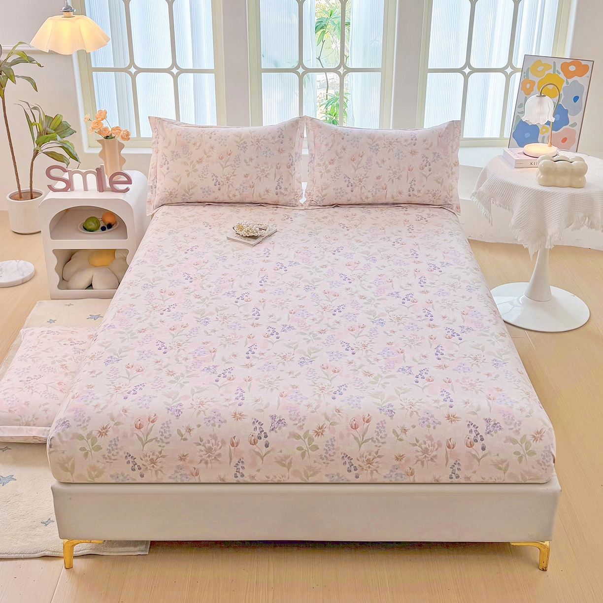 安逸家纺 2026新款全棉纯棉印花12868系列-床笠单件单床笠 微风徐徐