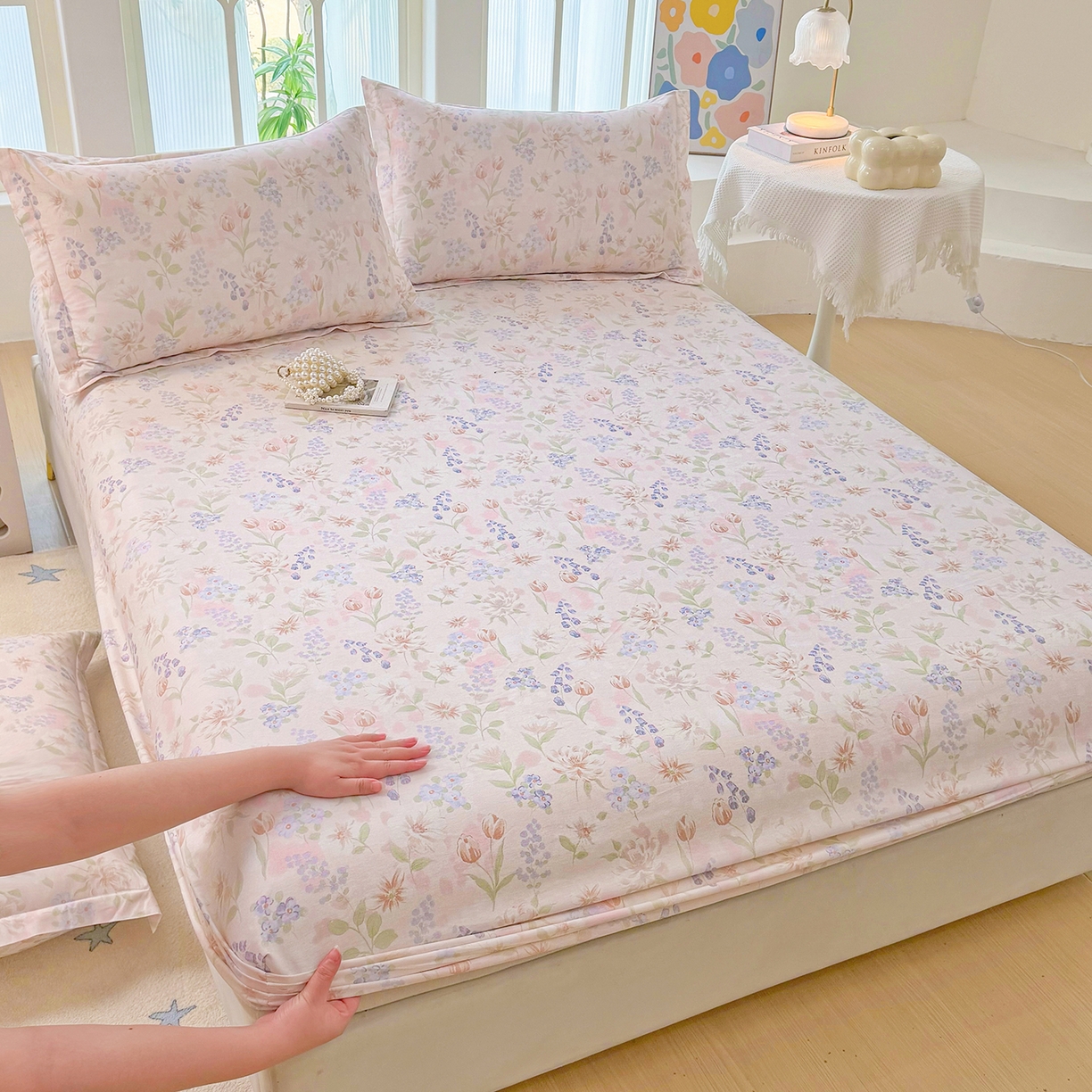 91家纺网 家纺一手货源 找家纺 安逸家纺 2026新款全棉纯棉印花12868系列-床笠单件单床笠 微风徐徐